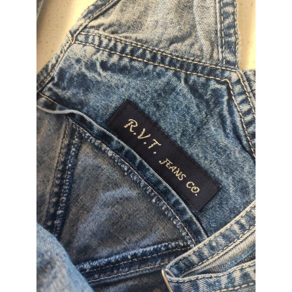 R.V.T . Denim Bibs Overalls Blue Women's Size 24 100% Cotton - Picture 3 of 11